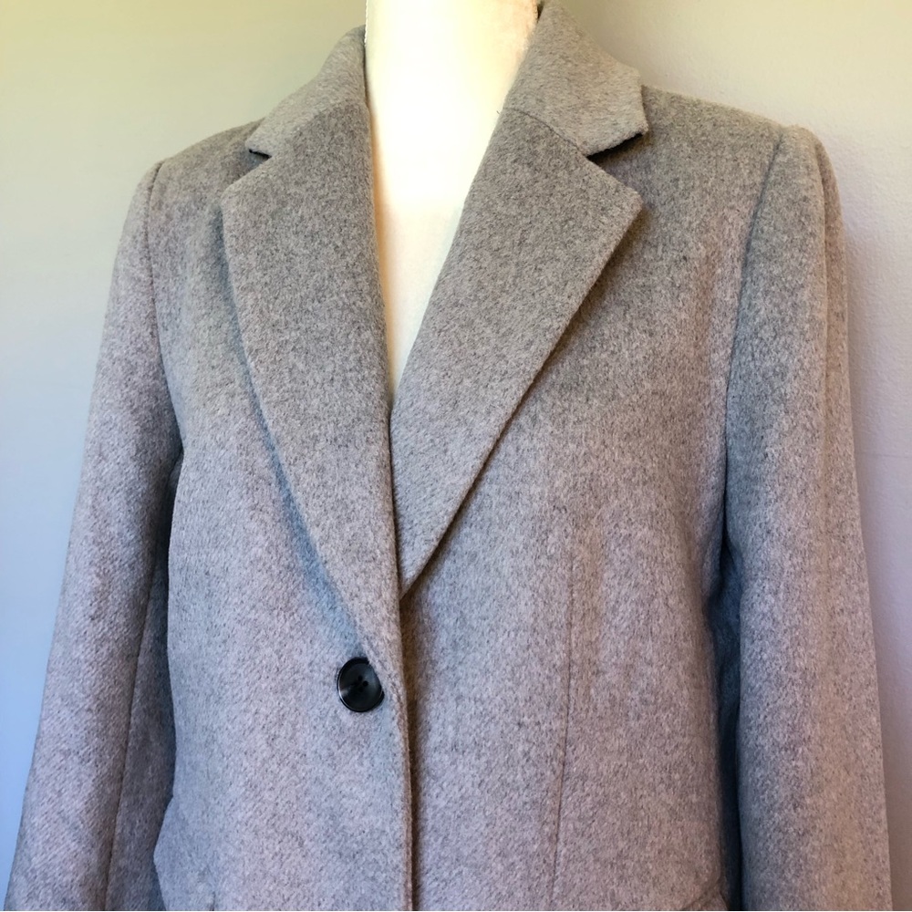 Loft Gray Two Button Long Dressy Pea Coat - Picture 6 of 8